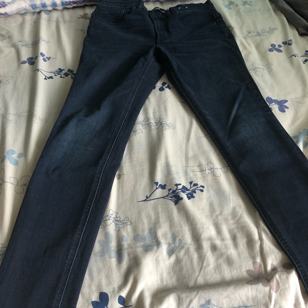 Dark blue high rise jeans